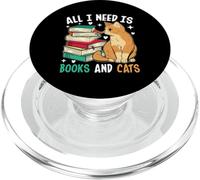 Todo lo que necesito son libros y gatos PopSockets PopGrip para MagSafe