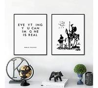 Todo lo que puedes imagen es real Pablo Picasso Art Canvas Pinturas de pared Impresiones Don Quijote Posters Imágenes para decoración del hogar 60x80cmx2 Sin marco