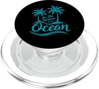 Todo lo que quiere es el océano - Retro Summer Tropic Island PopSockets PopGrip para MagSafe