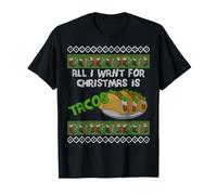 Todo Lo Que Quiero en Navidad Son Tacos Divertido Camiseta