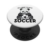 Todo lo Que Quiero Hacer en Panda Soccer es Cute Bear Player PopSockets PopGrip Adhesivo