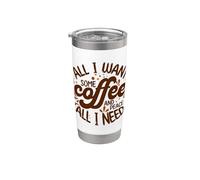 Todo lo que quiero o necesito es café y paz Vaso térmico de acero inoxidable de doble pared