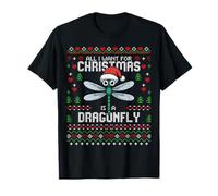 Todo LO Que Quiero para LA Navidad ES UNA Dragonfly Ugly Christmas Sweater Camiseta