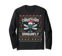 Todo LO Que Quiero para LA Navidad ES UNA Dragonfly Ugly Christmas Sweater Manga Larga