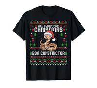 Todo lo Que Quiero para Navidad Boa Constrictor Ugly Christmas Camiseta