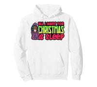 Todo lo Que Quiero para Navidad es Dormir melanina Mujeres Negro Chica Sudadera con Capucha