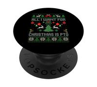Todo lo Que Quiero para Navidad es el Feo suéter navideño de PTO PopSockets PopGrip Adhesivo