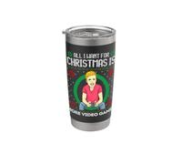 Todo lo que quiero para Navidad es más videojuegos Boy Girl Gamer Vaso térmico de acero inoxidable de doble pared