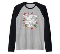 Todo lo Que Quiero para Navidad es Que mis Alumnos dejen de Decir 6 7 Camiseta Manga Raglan