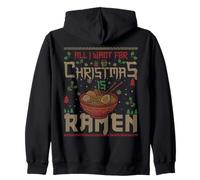 Todo lo Que Quiero para Navidad es Ramen japonés Feo Navidad Sudadera con Capucha