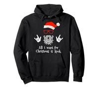 Todo lo que quiero para Navidad es Rock - Disfraz navideño Sudadera con Capucha