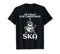 Todo lo Que Quiero para Navidad es Ska Camiseta gráfica económica, Hombre, Negro, XL