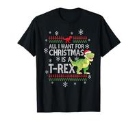 Todo lo Que Quiero para Navidad es un Lindo Dinosaurio T-Rex Camiseta