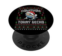 Todo lo Que Quiero para Navidad es un suéter de Navidad Feo con Forma de Gecko de Tokay PopSockets PopGrip Adhesivo