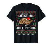 Todo lo Que Quiero para Navidad es un suéter de Navidad Feo con Forma de pitón Camiseta