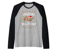 Todo lo Que Quiero para Navidad es un suéter de Navidad Feo con Forma de pitón Camiseta Manga Raglan