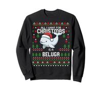 Todo lo Que Quiero para Navidad es un suéter Feo de Navidad con Forma de Ballena Beluga Sudadera