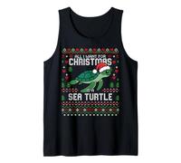 Todo lo Que Quiero para Navidad es un suéter Feo de Navidad con Forma de Tortuga Marina Camiseta sin Mangas