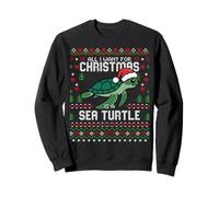 Todo lo Que Quiero para Navidad es un suéter Feo de Navidad con Forma de Tortuga Marina Sudadera