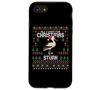 Todo lo Que Quiero para Navidad es un suéter navideño Feo con Forma de cigüeña Carcasa para iPhone SE (2020) / 7/8