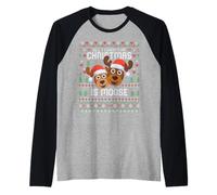 Todo lo Que Quiero para Navidad es un suéter navideño Feo de Alce Camiseta Manga Raglan