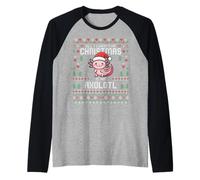 Todo lo Que Quiero para Navidad es un suéter navideño Feo de Axolotl Camiseta Manga Raglan