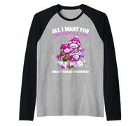 Todo lo Que Quiero para Navidad es una Cura Conciencia sobre el cáncer de Mama Camiseta Manga Raglan