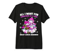 Todo lo Que Quiero para Navidad es una Cura Conciencia sobre el cáncer de Mama Camiseta Premium