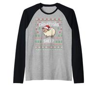 Todo lo Que Quiero para Navidad es una Oveja, suéter de Navidad Feo, ovejas Camiseta Manga Raglan