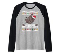 Todo lo Que Quiero para Navidad un Perezoso Feo suéter de Navidad Meme Camiseta Manga Raglan