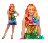 Todo Que Brillos Arcoiris Disfraz Orgullo Disfraz Flapper Conjunto GB 8-18