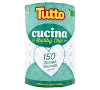 Todo Shabby Chic, 150 tiras de 2 capas por rollo, papel multiusos elegante y resistente, ideal para la limpieza de la cocina y para cualquier superficie, 100% fabricado en Italia