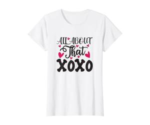 Todo sobre Ese Romance del corazón del día de San Valentín de XOXO Love Camiseta gráfica económica, Mujer, Blanco, L