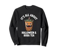 Todo sobre Halloween y té de Leche de Burbujas Té Boba de Halloween Sudadera