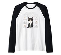 Todo sobre Tuxedo Cats Funny Cat Lover Dueños de Mascotas Camiseta Manga Raglan