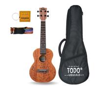 TODO The Love - Ukelele de concierto con parte superior de caoba maciza de 58 cm, para adultos, niños y principiantes, con cuerdas de carbono, bolsa, correa