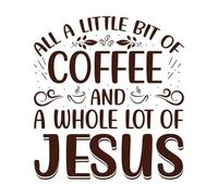 Todo un poquito de café y mucho café de Jesús. Calcomanías de pared de vinilo 42x45.7cm Vinilos para ventanas Café