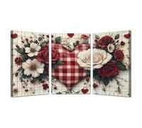 TODOAA 3 Piezas Moderno Plantas Cuadros Ilustraciones florales adorables Decoracion Salon Lienzo -Imagen Póster Vintage Láminas Dormitorios Inicio Pintura（Amarillo-60x80cmx3 Enmarcado