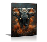 TODOAA Abstractos Blanco Y Negro Cuadros PóSteres Arte de elefantes grafitiados Decoracion Salon Modernos, Salón Comedor Oficina Pintura Lienzos decorativos（Naranja-20x30cm Enmarcado