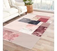 TODOAA Alfombra Abstractas Modernas Formas geométricas Retro Bohemia Rústica Granja, Fácil de Limpiar, Habitación, Cocina, Salón, Dormitorio Y Zonas Interiores(Blanco-180x270cm