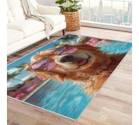 TODOAA Alfombra de área Abstractas Animales Lindos de Verano Antideslizantes y Lavable, Alfombras Decorativas Modernas,para Habitación, Cocina, Suave para Salón（marrón-240x300cm