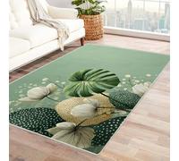 TODOAA Alfombra de área Abstractas Naturaleza Plantas Flores Antideslizantes y Lavable, Alfombras Decorativas Modernas,para Habitación, Cocina, Suave para Salón（verde-240x300cm