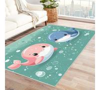 TODOAA Alfombra Niños Abstractas Linda Chica delfín Chico Antideslizantes y Lavable, Alfombras Decorativas Modernas,para Habitación, Cocina, Suave para Salón（Rosado-240x300cm