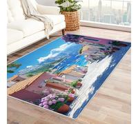 TODOAA Alfombra Niños Habitación Suave Flores de Playa Paisaje Natural Alfombras área Grande Cómoda Antideslizantes Lavables,para Sala Juegos Dormitorio Niños(morado-90x120cm