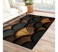 TODOAA Alfombra Suave de Salón Habitación Formas geométricas abstractas Antideslizante,Vintage Bohemio Estilo, Fácil de Limpiar, Habitación, Cocina, Salón(negro-180x240cm