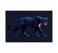 TODOAA Animal abstracto baño Arte de la pared cuadros Imágenes modernas de leopardos Moderno Pared Arte Cartel para Sala de Estar decoración del hogar（Negro-50x70cm Sin marco