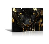 TODOAA Animal Cuadro Moderno Lienzo Arte abstracto de leopardo Lienzos Decorativos para Dormitorios -Modernos Animales salon dormitorios baño Pasillo cuadros（Negro-40x60cm Enmarcado