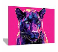 TODOAA Animal Cuadro Moderno Lienzo Imágenes modernas de leopardos Lienzos Decorativos para Dormitorios -Modernos Animales salon dormitorios baño Pasillo cuadros（morado-30x40cm Enmarcado