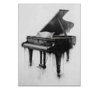 TODOAA Cuadro Abstracto Lienzo Ilustraciones de música retro blanco y negro Cuadros Decoracion Salon Lienzo, Dormitorios Para Comedor Pasillo Cocina Y Baño（negro-60x90cm Sin marco