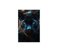 TODOAA Cuadros de baño Animal en la bañera Imagen Mural de la Pantera Negra Divertida Arte de Pared Impresiones Lienzo Póster Decoración del Sala（Negro-30x40cm Sin marco